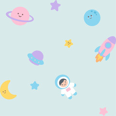 Seamless Pattern Space Theme