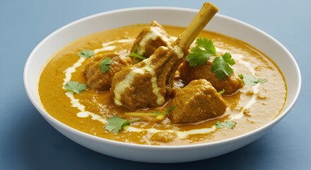 Delicious beef curry in a plate isolated