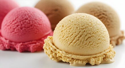 Delicious ice cream explosion, ice cream with nuts. Taste explosion