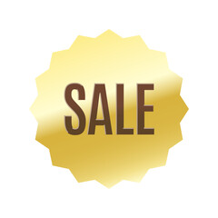 光沢のあるアイコン_SALE_Antonio font_浅めのギザギザ型_GOLD