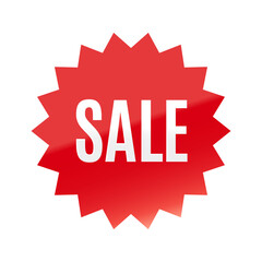 光沢のあるアイコン_SALE_Antonio font_ギザギザ型_RED