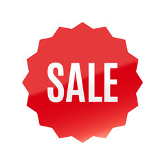 光沢のあるアイコン_SALE_Antonio font_浅めのギザギザ型_RED