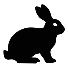 Black Rabbit Bunny Silhouette Illustration