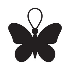 Naklejka premium Black butterfly silhouette for design projects, a vector graphic for various uses