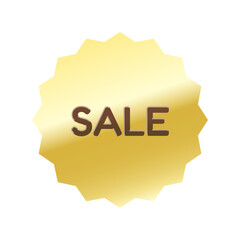 光沢のあるアイコン_SALE_Fredoka font_浅めのギザギザ型_GOLD