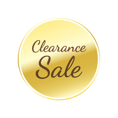 光沢のあるアイコン_Clearance Sale_Dancing Script font_線囲み丸型_GOLD