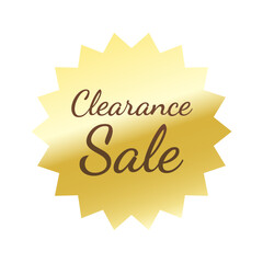 光沢のあるアイコン_Clearance Sale_Dancing Script font_ギザギザ型_GOLD