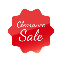 光沢のあるアイコン_Clearance Sale_Dancing Script font_なめらかなジグザグ型_RED
