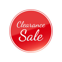 光沢のあるアイコン_Clearance Sale_Dancing Script font_線囲み丸型_RED