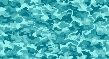 Abstract blue-green water pattern with swirling waves and ripples, ideal for backgrounds and textures