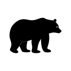 Silhouette of a bear walking side profile simple black shape icon majestic forest animal