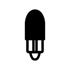 Simple silhouette icon of a blinking light bulb symbolizing energy ideas and illumination technology