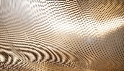beige or white gold abstract background with a corrugated glass effect wavy wall with reflected light