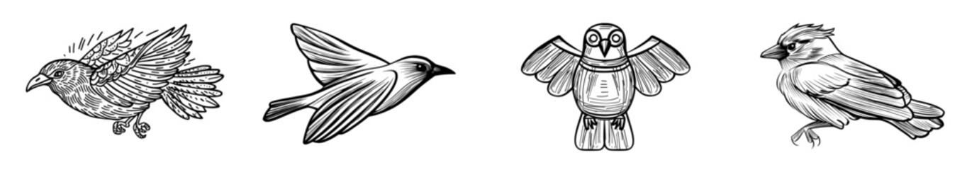 A raven perched on a branch forms a silhouette, symbolizing a mysterious and dark theme