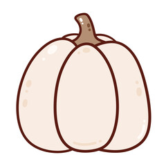 White pumpkin minimal autumn doodle
