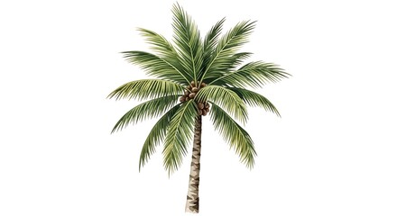 Obraz premium Palm Tree Illustration - Tropical Paradise and Exotic Vacation Vibes.