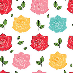 Vintage seamless rose floral pattern wallpaper design