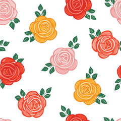 Vintage seamless rose floral pattern wallpaper design