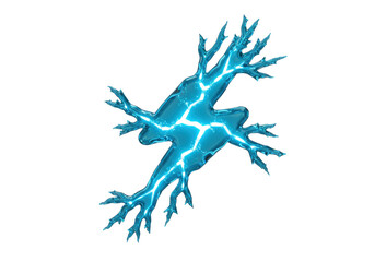 Isolated Blue Electricity Effect Element for Design Art, Science, Medical Concepts