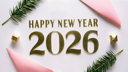 Vector art of happy new year 2026 decoration