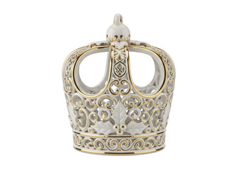 Ornate White and Gold Crown Decoration
