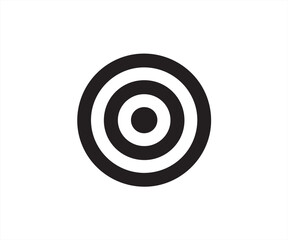 Black and white target circle abstract minimal design