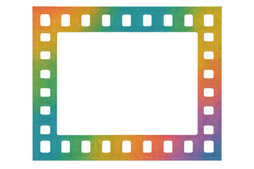 Obraz premium Filmstrip frame border creating rainbow gradient effect, abstract colorful texture, transparent background element for design