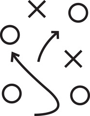 Tactical plan line icon element design