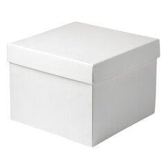 Fototapeta premium Blank white square gift box isolated on transparent background