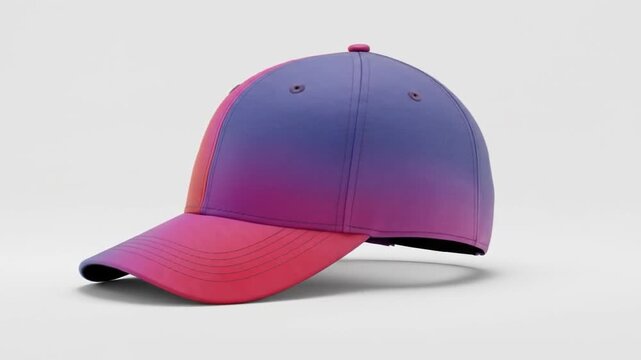 Stylish baseball cap with vibrant gradient colors and modern design.