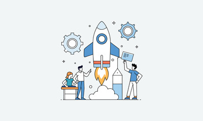 Creative Rocket Startup Concept