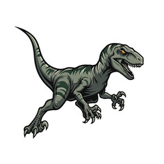 Fototapeta premium Velociraptor as a simple logo modern abstract vector illustration, white background