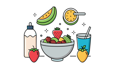 Healthy Fruit Salad Vector