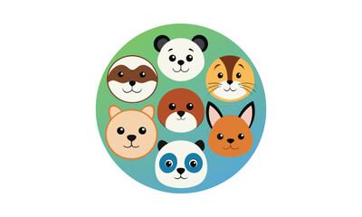 Cute Animal Faces Collection