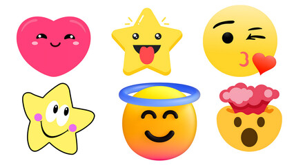 Emotional Emoji Faces Collection Expressive Reactions and Feelings Icons