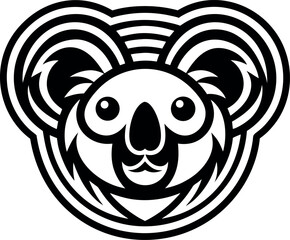 A glyph style icon of a koala logo

