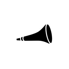 Short wide party horn icon in black for celebration design