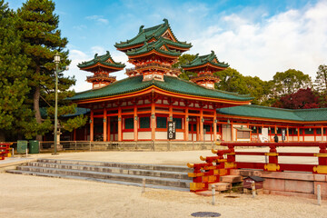 Fototapeta premium Small castle of Heian Shrine in Kyoto, Japan