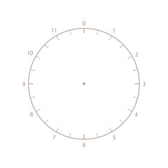 0-11の数字付きのアナログ時計のような形のテンプレート - 半日･12時間のログや円グラフの素材