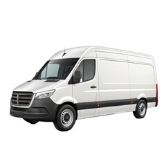 White cargo van isolated on transparent background