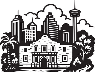 San Antonio Silhouette Vector