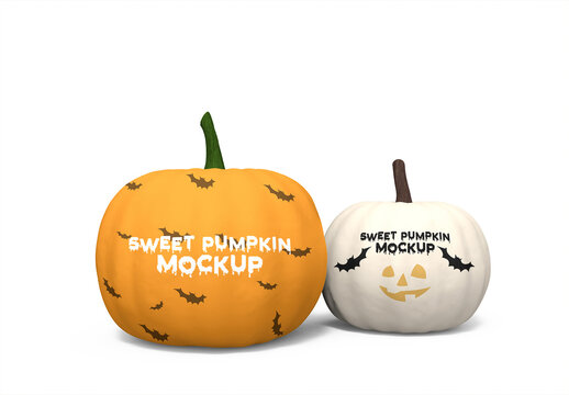 Autumn Pumpkin Mockup Template PSD