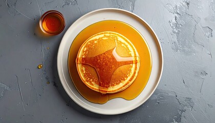 Golden Syrup Drizzled on Buttermilk Pancake