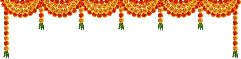Marigold flowers toran festive gate element for design decoration