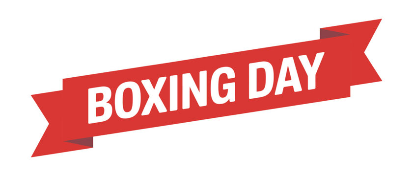 Boxing Day Sale Red Ribbon Banner, vector illustration