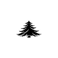 Dark silhouette of Christmas tree isolated on transparent background 