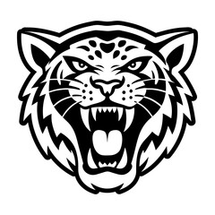 A glyph style icon showing a tiger mascot