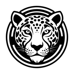 A glyph style icon showing a leopard mascot