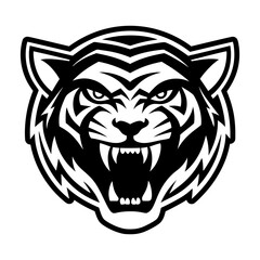 A solid style icon depicting a leopard face