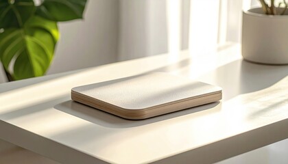 Off White Square Coasters on White Table in Sunlight